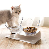 Cat Non Slip Raised Feeder Stand With Double Bowls Protects Cervical Vertebrae